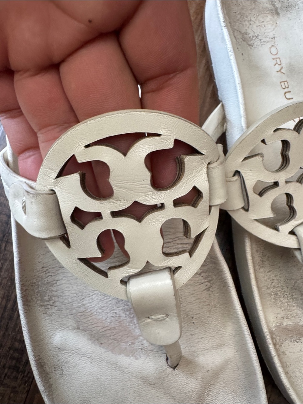 Tory Burch white Logo Thong Sandals - Picture 9 of 13